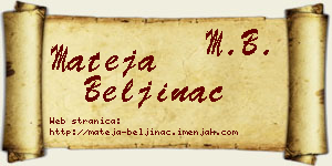 Mateja Beljinac vizit kartica